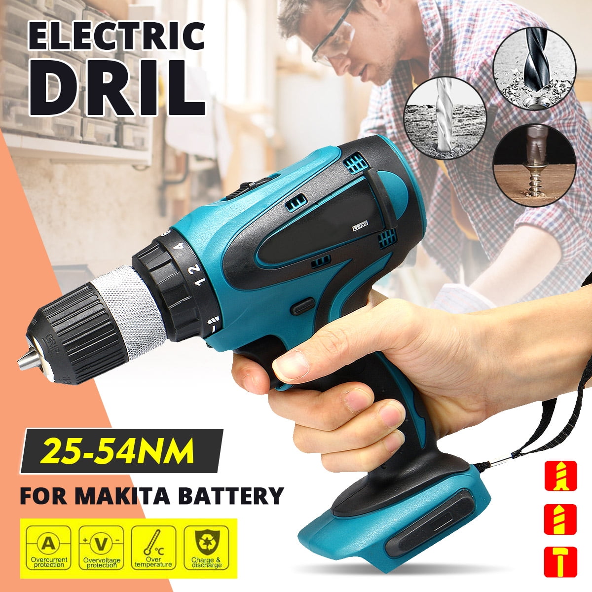 1500RPM Speed Cordless Impact Drill 2554NM Torque 18V LiIon Makita Battery Impact Driver High