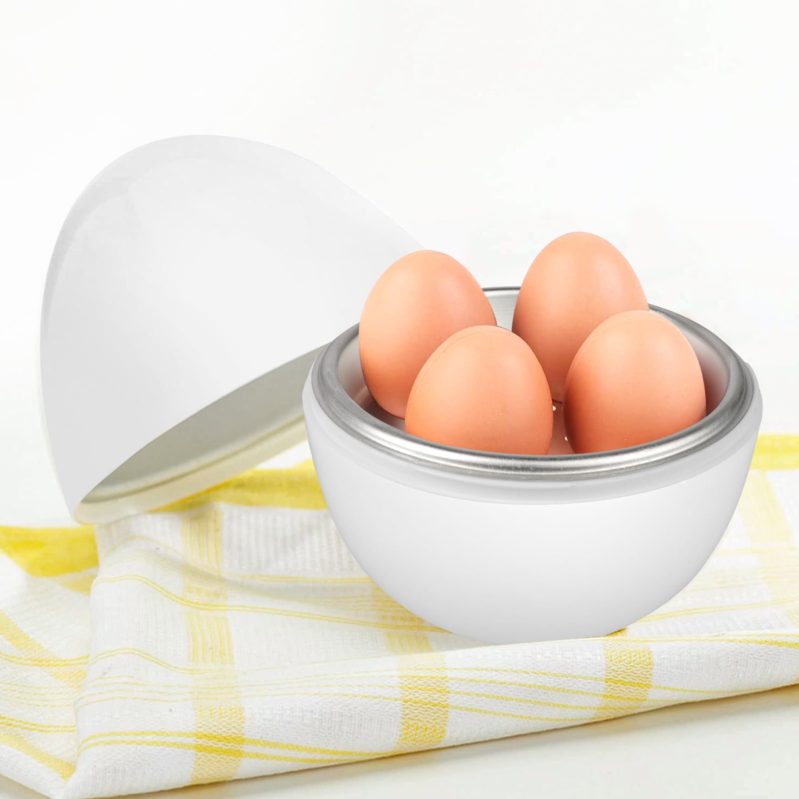 White Useful 1 Set of Microwave Egg Steamer Fried Egg Box Potato Rack Bacon Grill Baking Tool for Home 