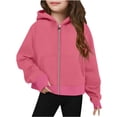 thumbnail image 2 of SROBPTY Teen Girls Jacket Solid Hooded Long Sleeve Zip Up with Pockets, 2 of 4