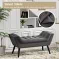 thumbnail image 3 of Andeworld Bed Bench Upholstered Tufted Footstool Entryway Ottoman Bench Two Seaters (Dark Gray), 3 of 19