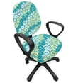 thumbnail image 1 of Floral Office Chair Slipcover, Continuous Abstract Cutsy Flowers Spring Inspired Theme Print, Protective Stretch Decorative Fabric Cover, Standard Size, Pale Yellow Sea Blue, by Ambesonne, 1 of 5