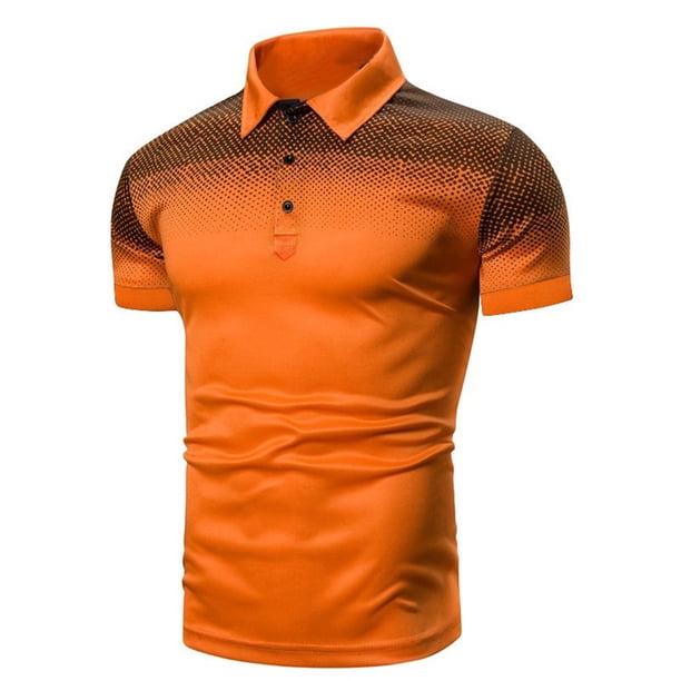 SAYOO Camisas casuales de cuello para hombres, camisetas de manga corta, camisetas de impresión digital 3D SAYOO moda