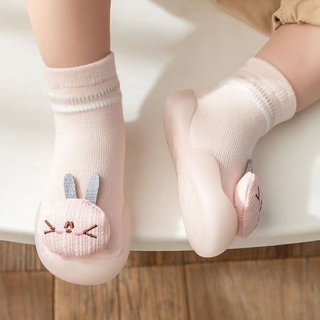 

Gubotare Winter Booties For Baby Boy Baby Boy Girl Cotton Booties Non Skid Grippers Soft Sole Socks Warm Winter Toddler Stay On Slippers Cozy Crib Shoes Pink 2-2.5Years