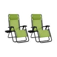 thumbnail image 4 of Canddidliike 2 Pieces Folding Lounge Chair with Zero Gravity-Green, Oversized Padded Zero Gravity Lounge Chair Folding Patio Recliner with Headrest, 4 of 5
