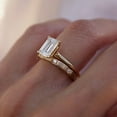 thumbnail image 4 of SOLITAIRE JEWELS 0.19TCW Round Moissanite Diamond Inlay Wedding Band Solid 14K Yellow Gold, 4 of 6