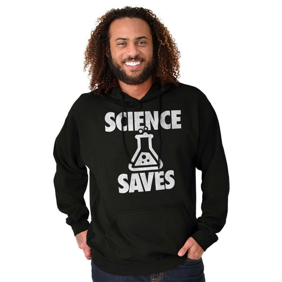 Science Saves Nerdy Scientist Geek Unisex Plus Fleece Graphic Hoodie Brisco Brands 2X