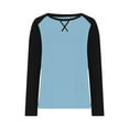 thumbnail image 7 of Diufon Plus Size Long Sleeve Tops for Women Fall Fashion Color Block Crewneck Top Casual Loose Basic Shirts, 7 of 7