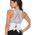 thumbnail image 4 of LELINTA Womens Workout Clothes Mesh Yoga Tops Exercise Gym Shirts Running Tank Tops, White, S-XL, 4 of 8