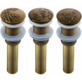 thumbnail image 5 of Tapón de desagüe automático para lavabo, tapón de desagüe emergente Click-Clack de latón antiguo sin rebosadero, sistema de desagüe accesorio de baño universal, BR-Vie, 5 of 5