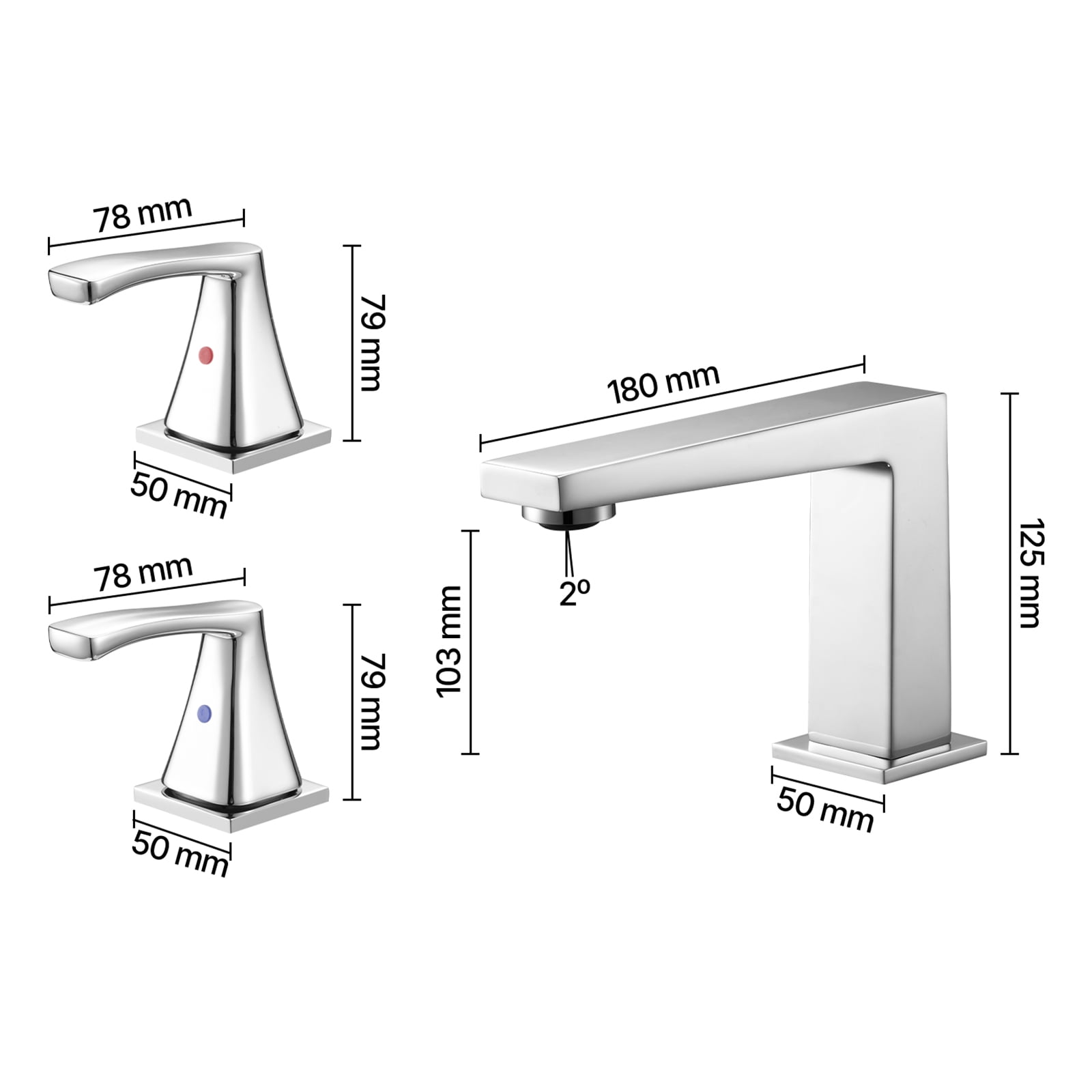 KFFKFF Roman Tub Faucet, 3-Hole Waterfall Bathtub Fixture, Bath Faucet Set with Dual Handles, Deck-Mounted Tub Faucet for Washing Pets, Baby Care, and Bathing, Silver, Right-Angle Design