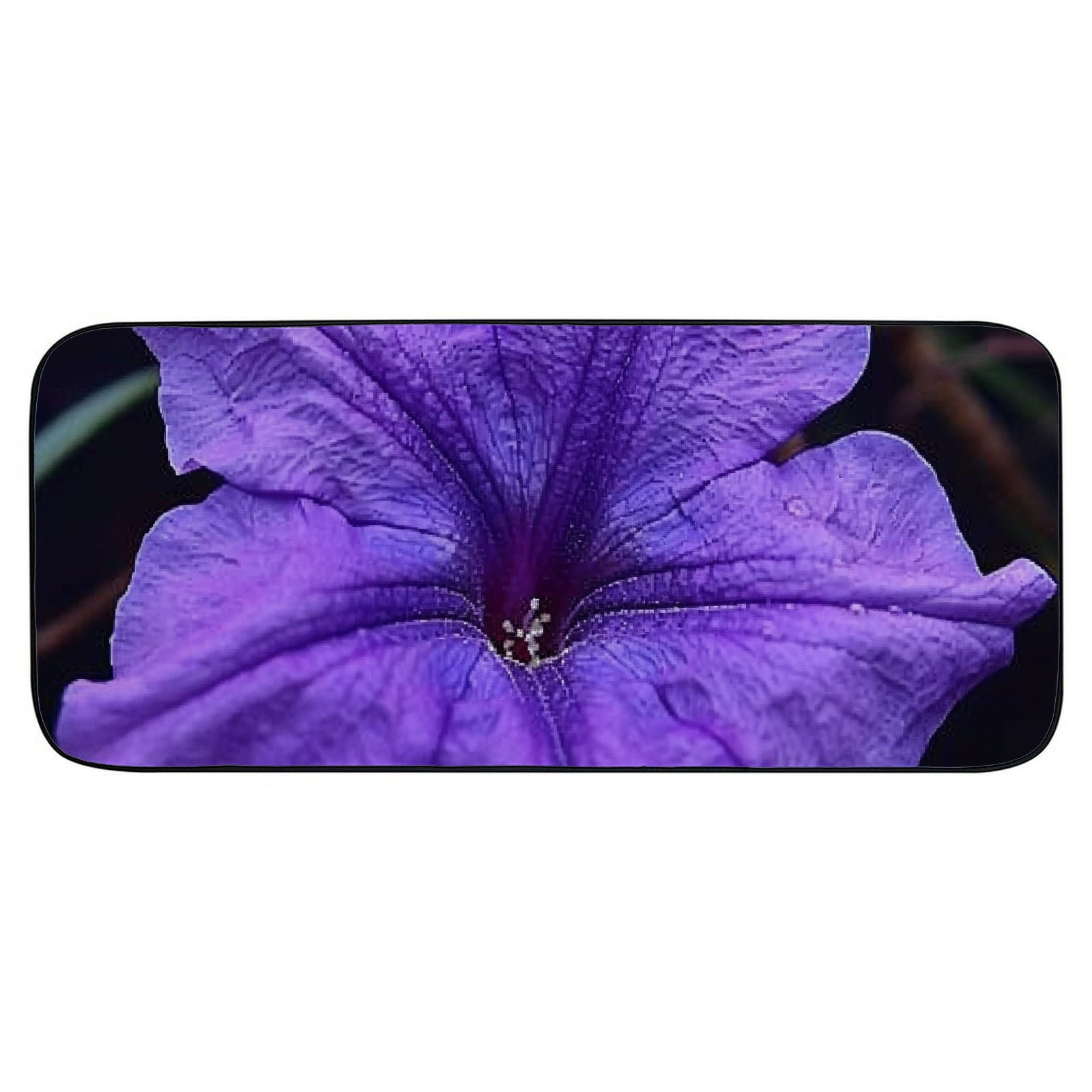 Heduofu Decorative Door Mat, Door Mat with Non-Slip Rubber Backing, Easy Cleaning, Traps Dirt, Rug for Entry, Patio, Garage  - Flower Tropical Purple Tropical Flowers Nature 19.68*47.24 in