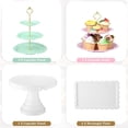 thumbnail image 3 of 12 Pcs Dessert Table Display Stand Set Include 5 Cupcake Stand Holder Tier Tower 1 Cake Holder 6 Serving Tray Combo for Party Birthday Baby Shower Wedding(Pink, Green, White), 3 of 7