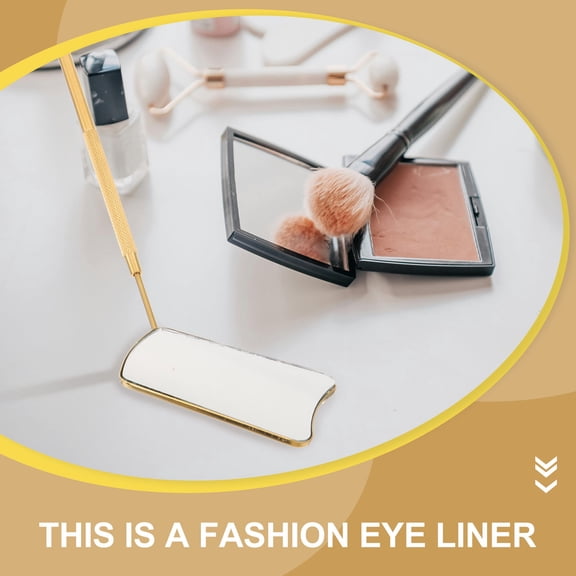 SEWACC Handheld Stainless Steel Eyelash Mirror for Home Use, Golden Finish, Compact 1-Pack Beauty Accessory