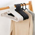 thumbnail image 4 of Gallickan Plastic Clothes Hangers, 10 Pack Multi Functional Hangers, Heavy Duty Home Use, Space Saving Design, Display and Drying Supports, Non Slip Shoulder, White, 4 of 6