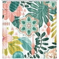 thumbnail image 5 of Abstract Boho Floral Botanical Shower Curtain, Bohemian Mid Century Morden Teal Decor Bathroom Curtains, Waterproof Fabric Shower Curtains Set with Hooks 72X84, 5 of 6