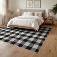 thumbnail image 3 of ODIKA Plaid Checked Vintage Checkered Grid Inner Border Bathroom for Dining Room, Under Table, Office, Non-Slip Chair-Friendly Floor, 3 of 7