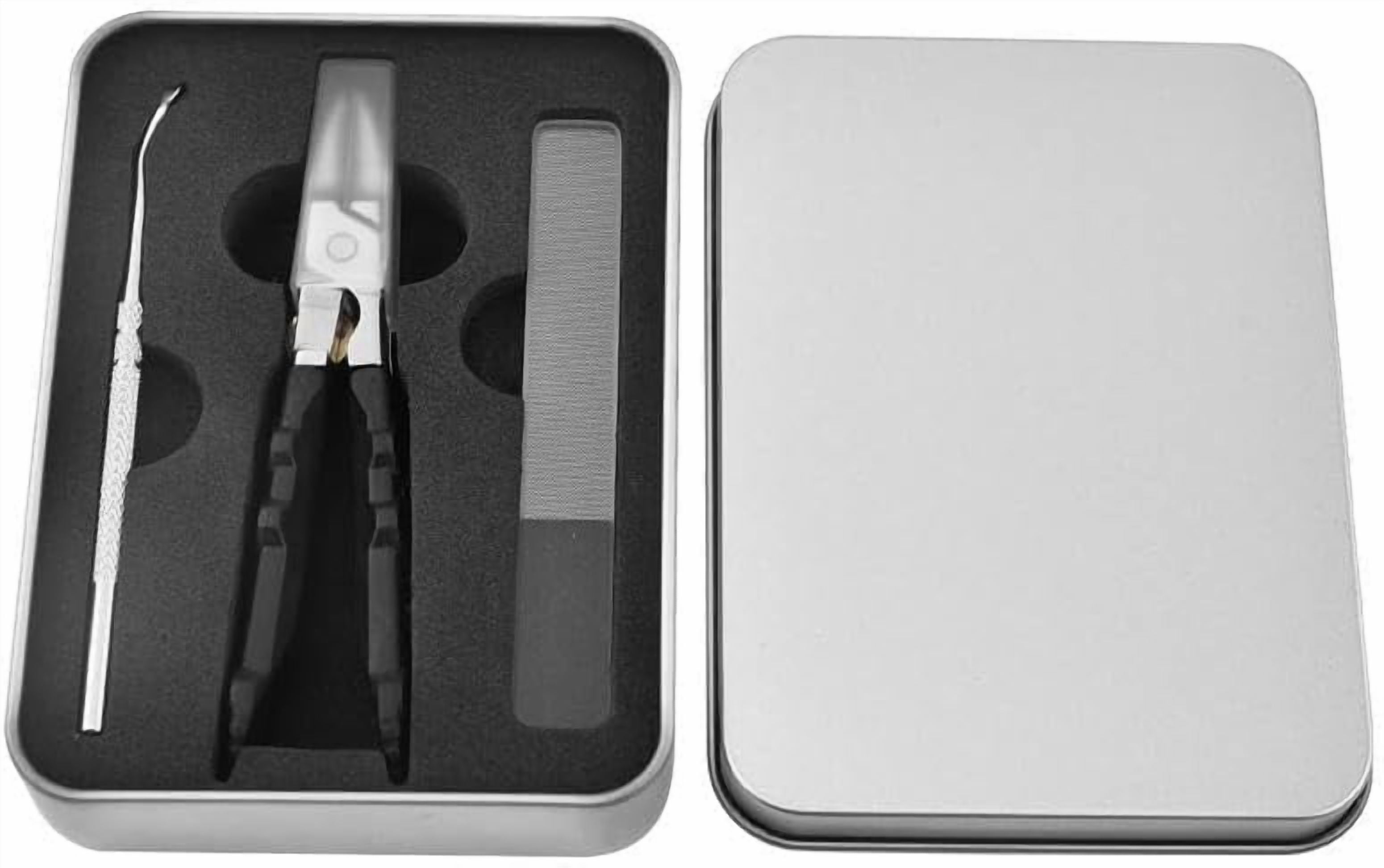 Black Anti-Slip Grip Gear Lock Nail Clipper Set with Ultra-Sharp Tips for Precise Access to Nail Grooves Professional-Grade Manicure Tool for Men Seniors Curved Sharp Blades