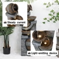 thumbnail image 3 of Tammesy 42.5"H Modern 5-Tier Indoor/Outdoor Waterfall Feature Water Fountains Decor for Patio,Backyard,Deck,Porch and Home Art Garden Decor | Resin |, 3 of 6