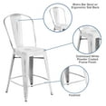 thumbnail image 6 of Flash Furniture Commercial Grade 4 Pack 24" High Distressed White Metal Indoor-Outdoor Counter Height Stool with Back, 6 of 14