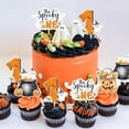 thumbnail image 4 of 24 Pieces Halloween 1st Birthday Cupcake Toppers, Orange Black The Spooky One Cupcake Picks, Pumpkin Ghost Witch Hat Bday Baby Shower Party Decoration Supplies, 4 of 6