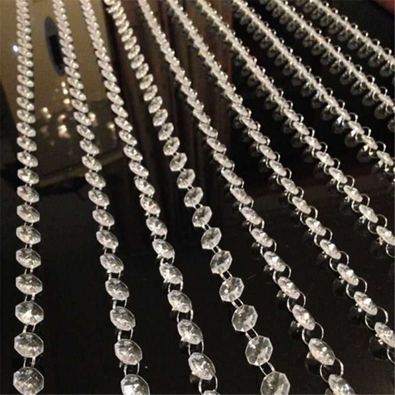 100Pc Acrylic Crystal Bead Garland Chandelier Hanging Wedding Strand Party 33mm 