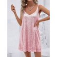 thumbnail image 4 of Women's Champagne Gold Sequin Sleeveless V-Neck Mini Dress - Party Cocktail Evening Wear, 4 of 4