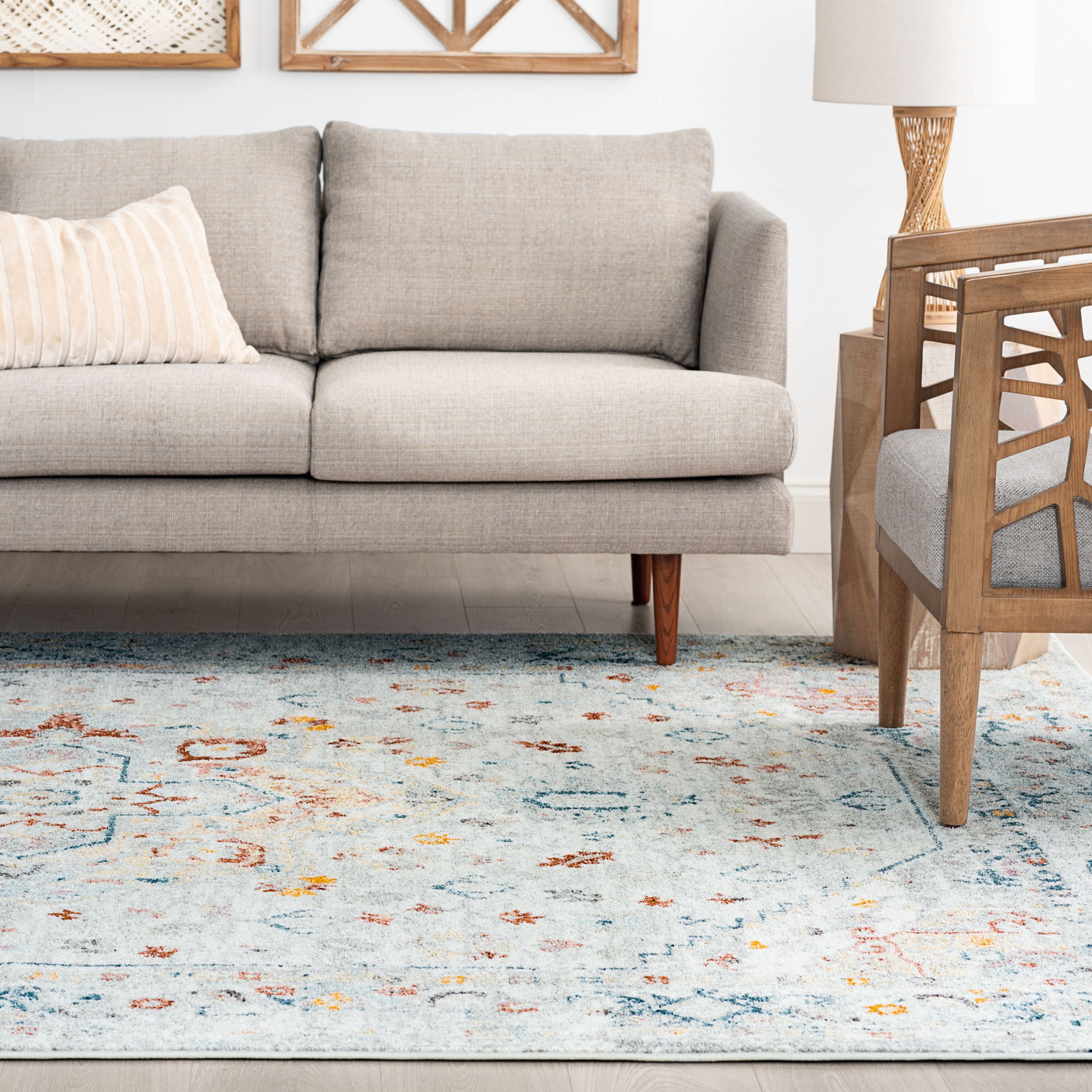 7x10 Traditional Cream Large Area Rugs for Living Room | Bedroom Rug | Dining Room Rug | Indoor Entry or Entryway Rug | Kitchen Rug | Alfombras para Salas 6'7'' x 9'6''
