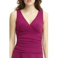thumbnail image 4 of Rekucci Women's Slimming Sleeveless Fit-and-Flare Tummy Control Dress-4 Magenta, 4 of 7