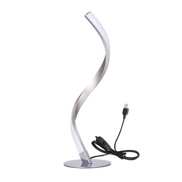 Lámpara de noche Irfora Lámpara de mesa moderna Diseño en espiral Lámparas de mesita de noche LED Luces de noche decorativas Lámpara de noche de metal Luz de escritorio para dormitorio Sala de estar O Irfora Lámpara de noche