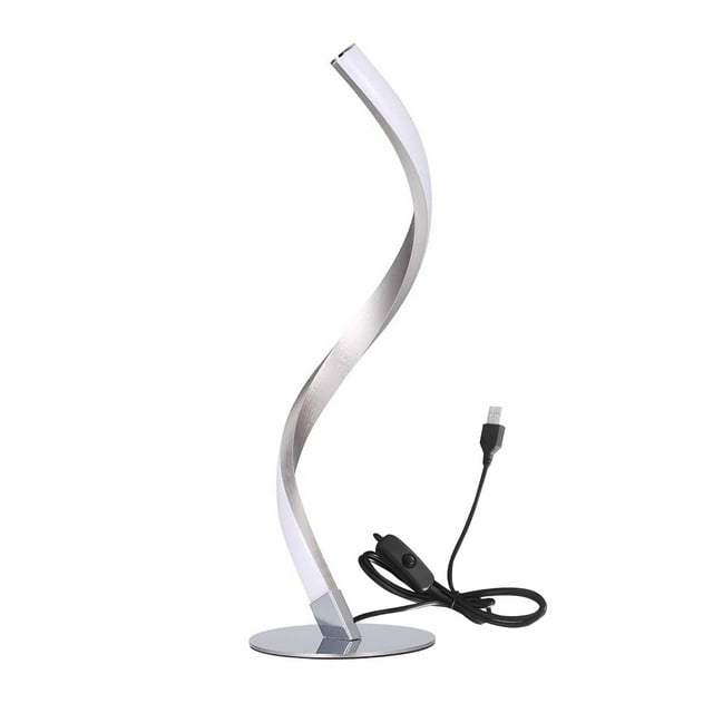 Labymos Modern Table Lamp Spiral Design LED Nightstand Lamps Decorative Night Lights Metal Bedside Lamp