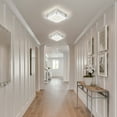 thumbnail image 4 of Auffel Crystal Ceiling Light Fixture Dimmable Square Bathroom Light Fixtures LED Flush Mount Ceiling Light for Bedroom Hallway Living Room 11 Inch Glass 4000K, 4 of 11