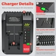 thumbnail image 5 of LB2X4020 6.0Ah 20V Battery for Black and Decker 20V Max LBXR20 LB20 LBX20 LBXR2020 LBX4020 LBX4020 Cordless Tools Battery with 20V Battery Charger PCC685L, 5 of 7