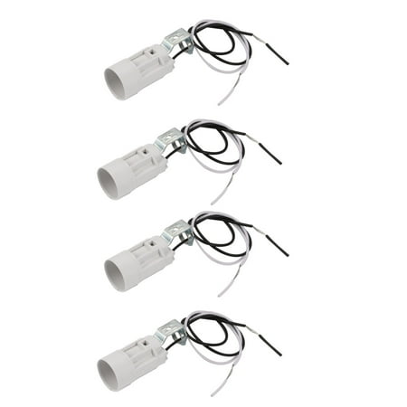 

4pcs White 60mm Height Wall Lamp Pendant Light Holder E14 Lamp Socket w Wire