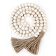 thumbnail image 1 of 2 pack 58in Wood Bead Garland with Tassels, Farmhouse Rustic Country Decor Prayer Boho Wall Hanging Decoration (Nature), 1 of 5