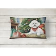 thumbnail image 3 of Bichon Frise Cozy Christmas Throw Pillow 12 in x 16 in, 3 of 4