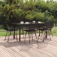thumbnail image 1 of vidaXL 7 Piece Garden Dining Set Black Poly Rattan, 1 of 5