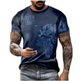 thumbnail image 2 of EQWLJWE T-Shirts for Men Men Short Sleeve O-Neck Printed Color Fashion Casual T-Shirt Tops Blouse, 2 of 5