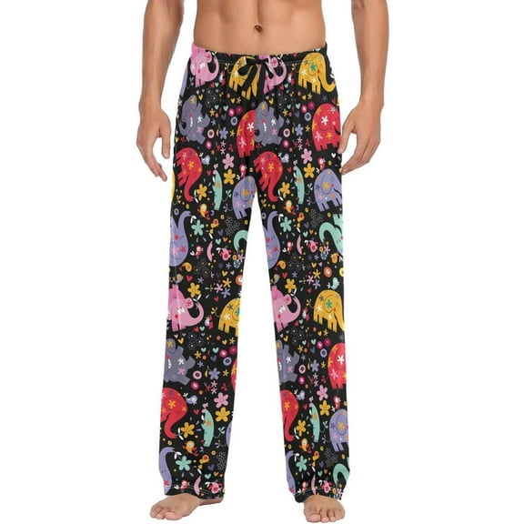 GZHJMY Elephant Pajama Pants for Men, Lounge Pants Lightweight Men Pajama Bottoms with Drawstring Pockets, Christmas New Year Birthday Gifts, X-Large