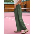 thumbnail image 5 of Lentta Womens Loose Wide Leg Track Pants Drawstring Pockets Elastic Waist Capri Hiking Pants, 5 of 7