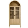 thumbnail image 4 of Pemberly Row Wood Tall Storage Display Cabinet with Rounded Arched Top in Oak, 4 of 4