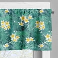 thumbnail image 3 of Ambesonne Exotic Valance Pack of 2, Plumeria Palm Leaves Art, 54"X12", Sea Green Yellow, 3 of 5