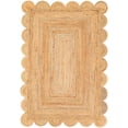 thumbnail image 2 of Sivi 4 x 6 Feet Handmade Scallop Braided Jute Rug - Natural Jute Area Rug, 2 of 15