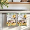 thumbnail image 7 of Sunflowers Trucks Kitchen Towels Set of 3, Spring Farmhouse Eucalyptus Gray Wooden Absorbent Dish Towels for Kitchen, Microfiber Hand Towel, Quick Drying Tea Towel for Cleaning Decorative Dishcloths, 7 of 7