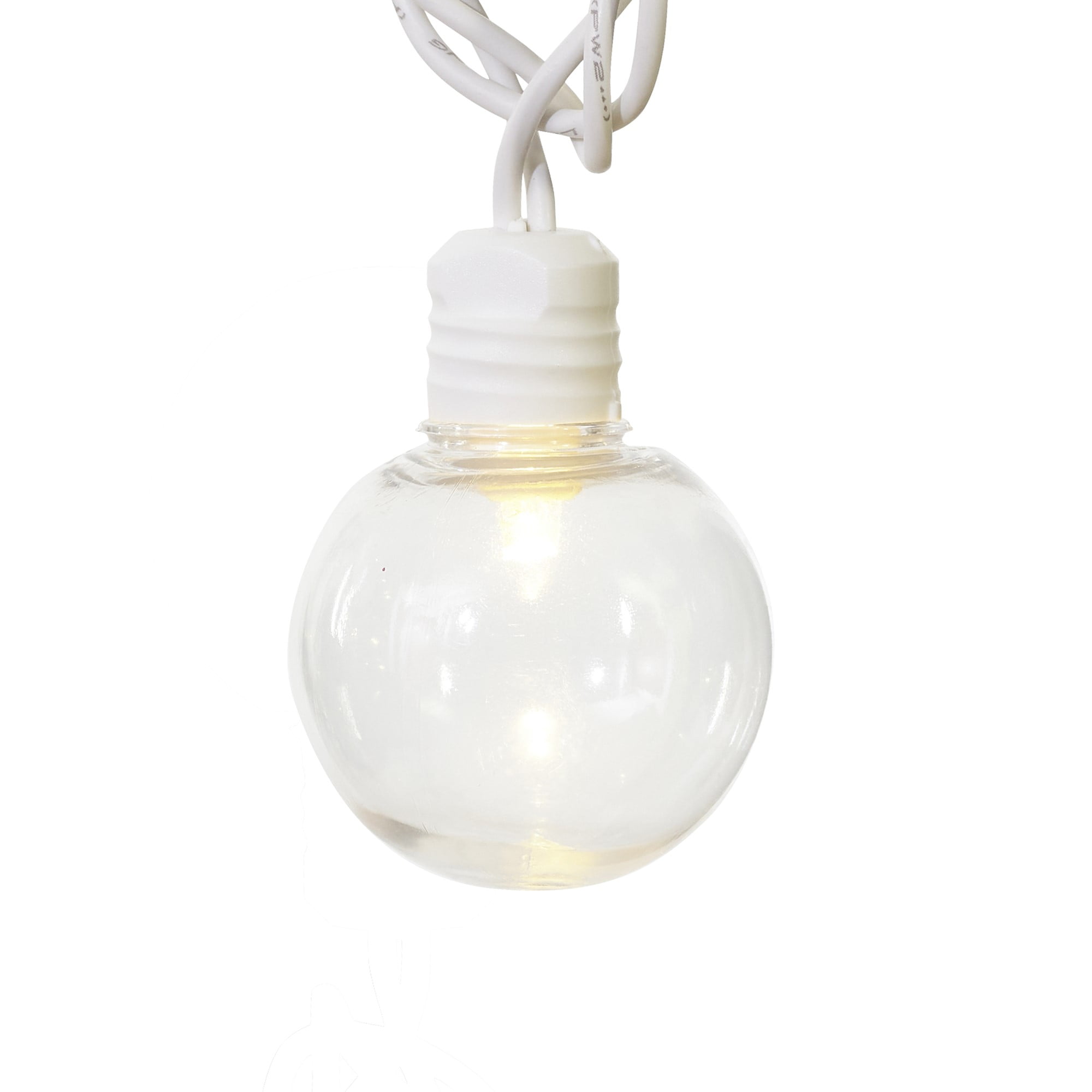 (3 pack) Mainstays 20-Count Indoor Outdoor Warm White LED G40 Globe Lights, with White Wire