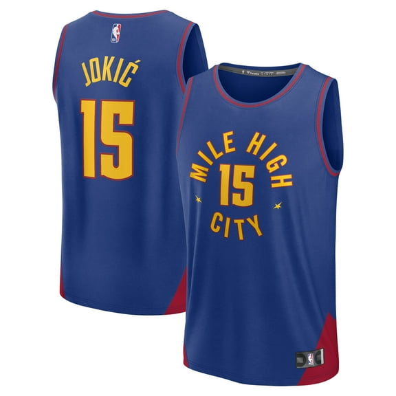 Youth Fanatics Nikola Jokic Blue Denver Nuggets Fast Break Replica Player Jersey - Statement Edition