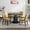 Black Gold Table + 4 Yellow Chairs, variant on Roundhill Furniture Cavira 5-Piece Modern Dining Set, Black and Gold Faux Marble Dining Table with Four Chairs, Yellow