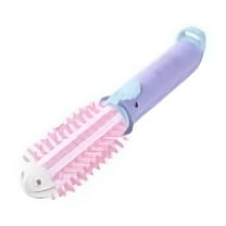 HIBIBUD Mini Curling For Short & Medium Hair Ceramic Hot Curler Brush 1 Inch Compact Size Mini Heated Round Brush For Travel 2 In 1 Hair Straightener Curling Wand Styling Tool