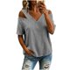 thumbnail image 2 of Neewe Women's 2026 Spring Summer Striped V Neck Short Sleeve Pullover Blouse Off Shoulder T-Shirts, 2 of 6
