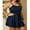 #172-Blue, variant on One Piece Swimdress for Women V Neck Tummy Control Ruched Swimsuit with Skirt Swim Dress Bathing Suit