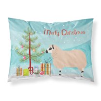 Carolines Treasures BB9346PILLOWCASE Kerry Hill Sheep Christmas Fabric Standard Pillowcase Teal Standard multicolor
